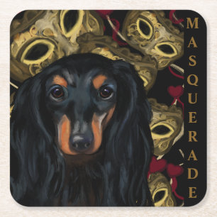 DESSOUS-DE-VERRE CARRÉ EN PAPIER DACHSHUND