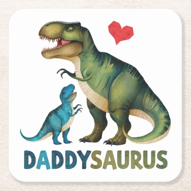 Dessous-de-verre Carré En Papier Daddysaurus (Devant)