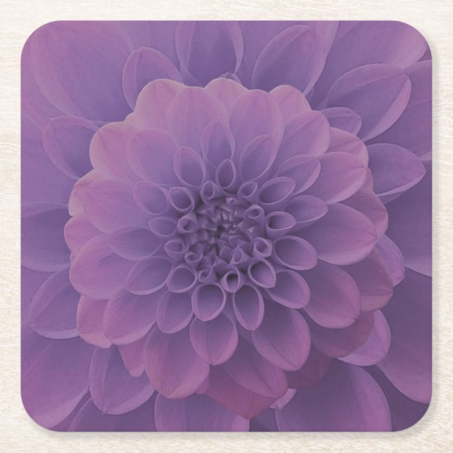 Dessous-de-verre Carré En Papier Dahlia violet (Devant)