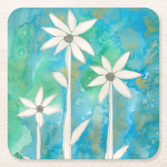 Dessous-de-verre Carré En Papier Dainty Daisies I (Devant)