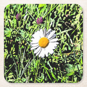Dessous-de-verre Carré En Papier Daisy