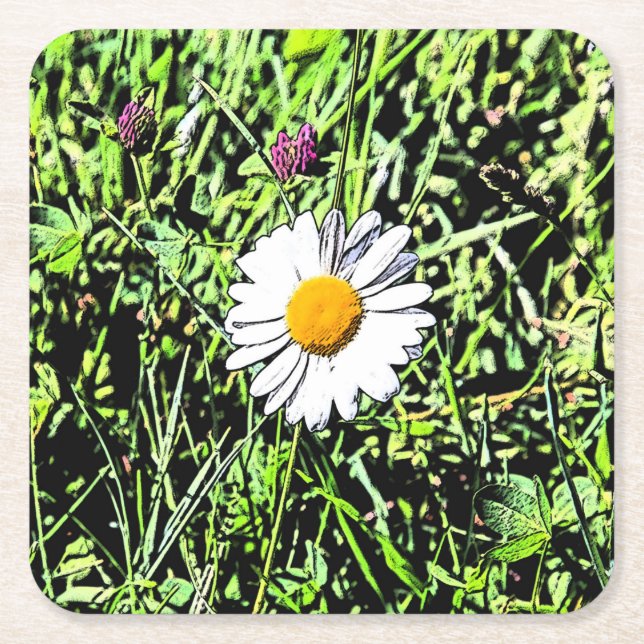 Dessous-de-verre Carré En Papier Daisy (Devant)