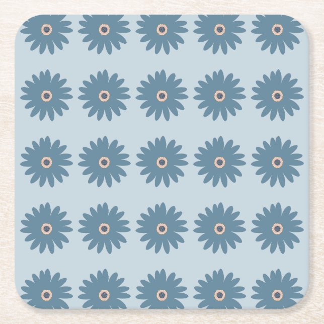 Dessous-de-verre Carré En Papier Daisy Bleue (Devant)