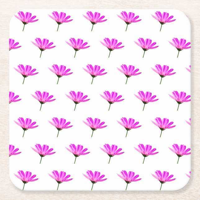Dessous-de-verre Carré En Papier Daisy rose   (Devant)