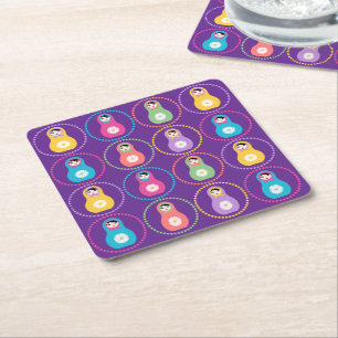 Dessous-de-verre Carré En Papier Daisyflower Matryoshka