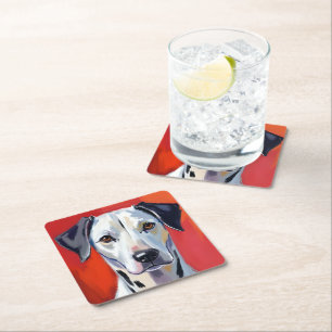 Dessous-de-verre Carré En Papier Dalmatien   Peinture de chien Animal de compagnie 