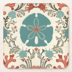 Dessous-de-verre Carré En Papier Damassé côtière II