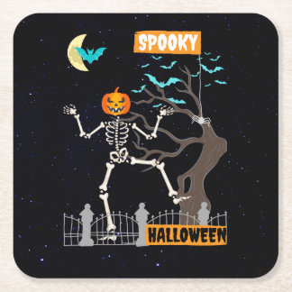 Dessous-de-verre Carré En Papier Dancing Skeleton Halloween Dessous de verre en pap