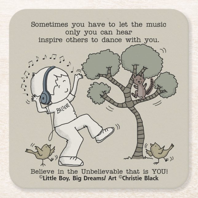 Dessous-de-verre Carré En Papier Danse (Devant)