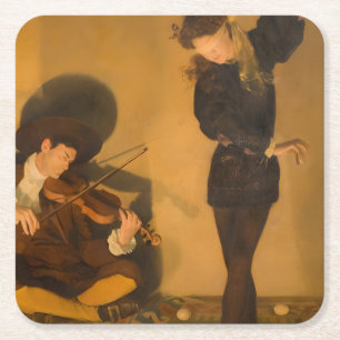 Dessous-de-verre Carré En Papier Danse aux œufs (par John Collier)