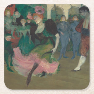 Dessous-de-verre Carré En Papier Danser le Bolero - Peinture Toulouse-Lautrec