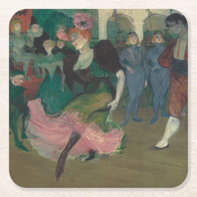 Dessous-de-verre Carré En Papier Danser le Bolero - Peinture Toulouse-Lautrec (Devant)