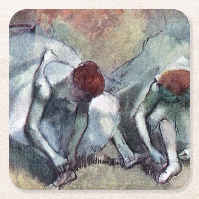 Dessous-de-verre Carré En Papier Danseurs Jouant Leurs Chaussures, Edgar Degas (Devant)
