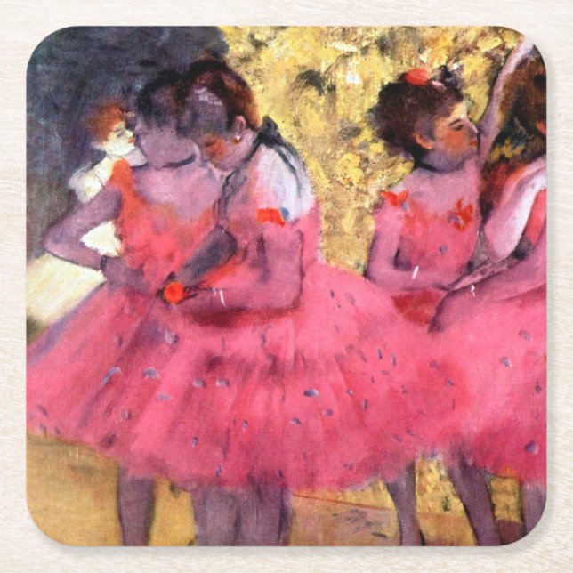 Dessous-de-verre Carré En Papier Danseurs Roses, Edgar Degas (Devant)