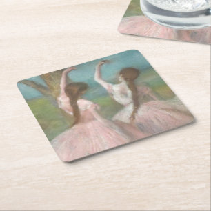 Dessous-de-verre Carré En Papier Danseuses en rose Edgar Degas