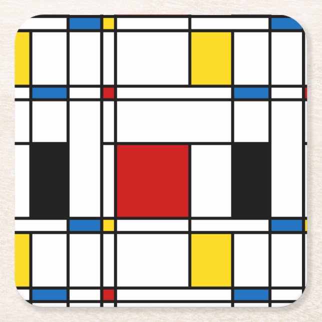 Dessous-de-verre Carré En Papier De Stijl Motif (Devant)