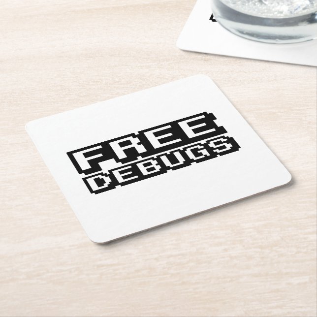 DESSOUS-DE-VERRE CARRÉ EN PAPIER DEBUGS GRATUITS (Incliné)