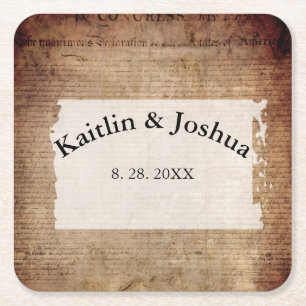 Dessous-de-verre Carré En Papier Déclaration d'indépendance 📜 Historique 1776