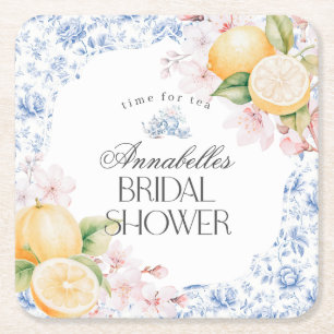 Dessous-de-verre Carré En Papier Décor de mariage avec thé à la chinoiserie et citr