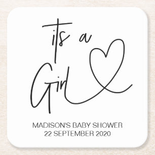 Dessous-de-verre Carré En Papier Décorations de baby shower ses dessous de verre
