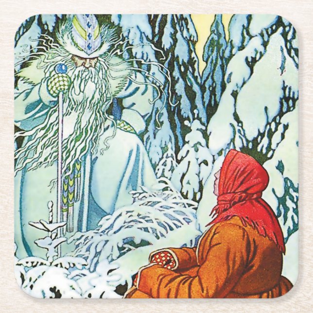 Dessous-de-verre Carré En Papier "Ded Moroz" ou "Père Frost" par Ivan Bilibin (Devant)