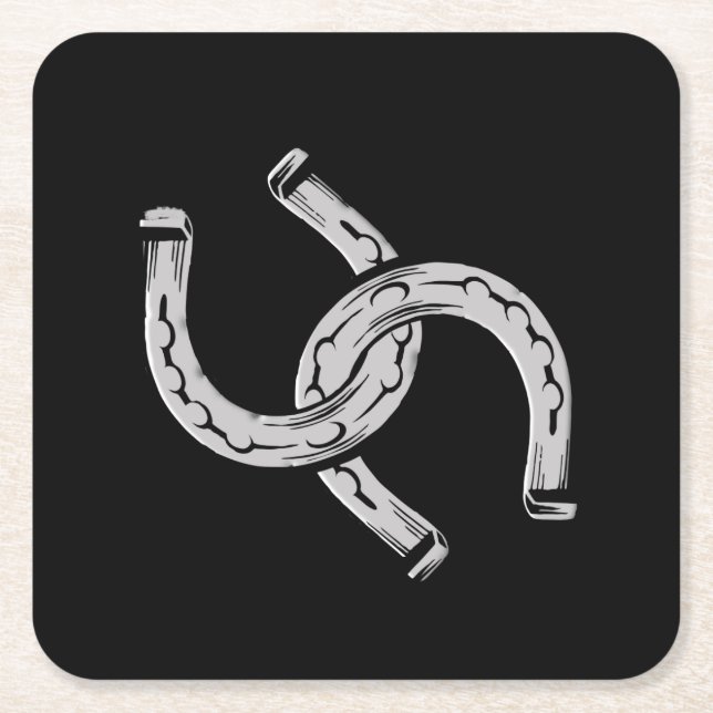 Dessous-de-verre Carré En Papier Défer à cheval (Devant)