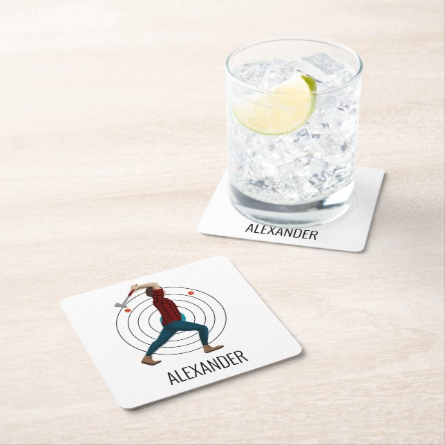 Dessous-de-verre Carré En Papier Défilement Ax (En situation)