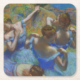 Dessous-de-verre Carré En Papier Degas Danseuses Bleues Pastel Chef-d'œuvre d'Art