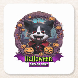 Dessous-de-verre Carré En Papier Déguisement de chiot pour Halloween