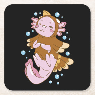 Dessous-de-verre Carré En Papier Déguisement de dinde Axolotl Amusant