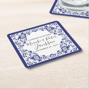Dessous-de-verre Carré En Papier Delft Blauw Delft Blue Hollandais Mariage Dîner