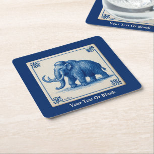 Dessous-de-verre Carré En Papier Delft Wooly Mammoth