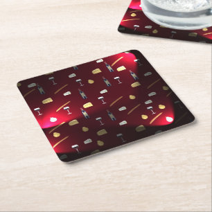 Dessous-de-verre Carré En Papier Délices Alimentaires Lumières de Cranberry