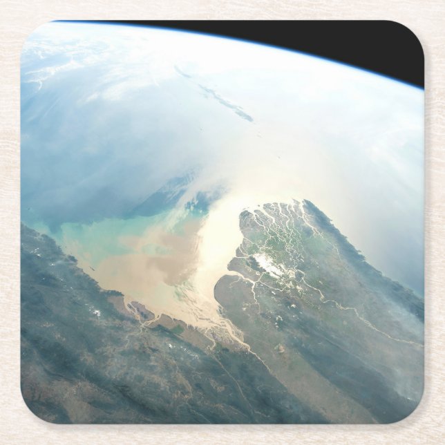 Dessous-de-verre Carré En Papier Delta De La Rivière Irrawaddy En Birmanie (Myanmar (Devant)