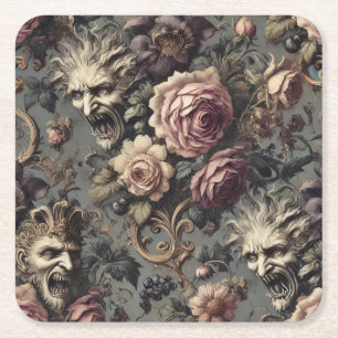 Dessous-de-verre Carré En Papier Démons de la délinquance – Conception florale goth