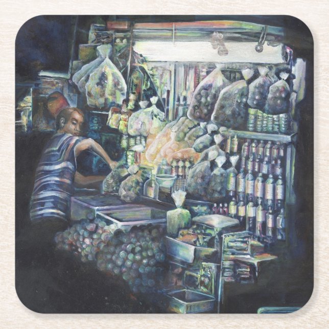 Dessous-de-verre Carré En Papier Déplacé l'objectif, Singapour (Devant)