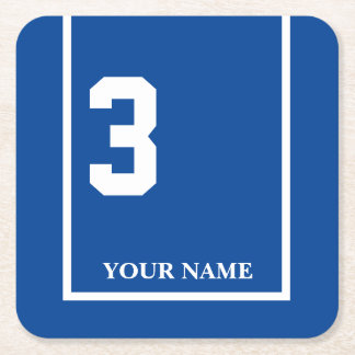 Dessous-de-verre Carré En Papier Derby Horse Race Blue 3 Personnalisé