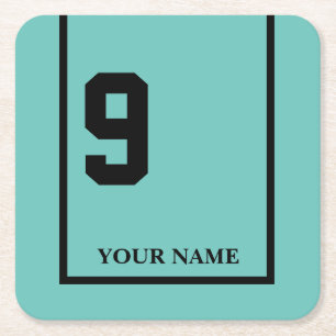 Dessous-de-verre Carré En Papier Derby Horse Race Turquoise 9 Personnalisé