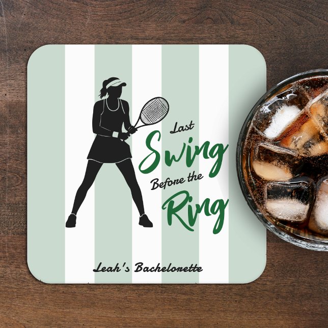 Dessous-de-verre Carré En Papier Dernier Swing Avant l'Alliance de Bachelorette de  (Créateur téléchargé)