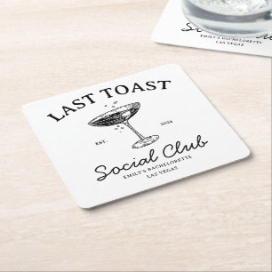 Dessous-de-verre Carré En Papier Dernier toast Merch Club de fête de jeune fille av