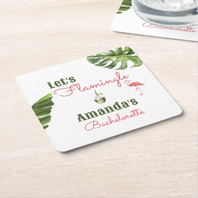 Dessous-de-verre Carré En Papier Dernière Fête de Fiançailles à Palm Springs (Incliné)