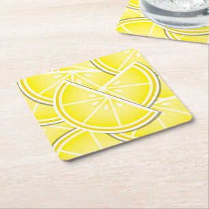 Dessous-de-verre Carré En Papier Des coins de citron funky !