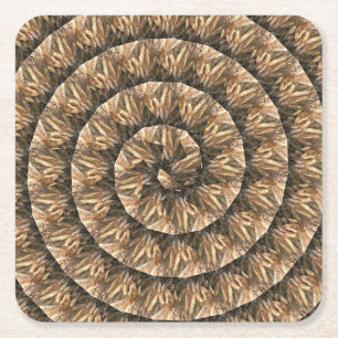 Dessous-de-verre Carré En Papier Des Oreilles De Blé Dans Un Motif De Blé Spiral,