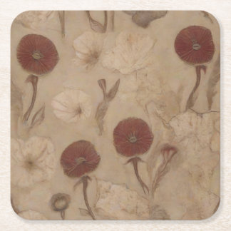 Dessous-de-verre Carré En Papier des pavots symbolisant le déclin de la civilisatio
