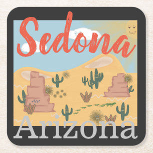 Dessous-de-verre Carré En Papier Désert de Sedona Arizona