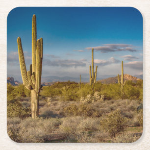 Dessous-de-verre Carré En Papier Deserts Superstition Mountains, Arizona