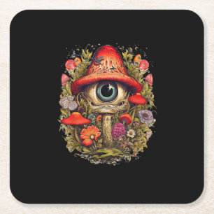 Dessous-de-verre Carré En Papier Design Goblincore Champignon Esthétique Cottagecor