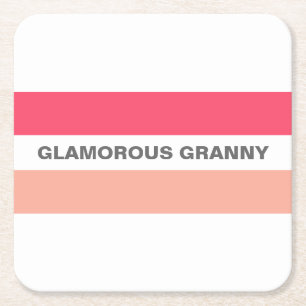 Dessous-de-verre Carré En Papier Design Moderne Glamour Granny Rose