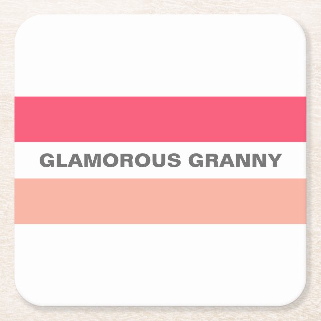 Dessous-de-verre Carré En Papier Design Moderne Glamour Granny Rose (Devant)