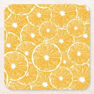 Dessous-de-verre Carré En Papier Design motif en tranches orange